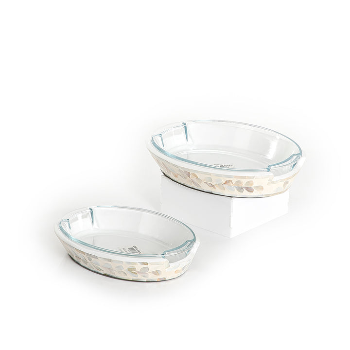 Set of 2 mother of pearl bowl with glass (7171131900099)