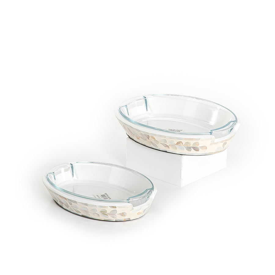 Set of 2 mother of pearl bowl with glass (7171131900099)