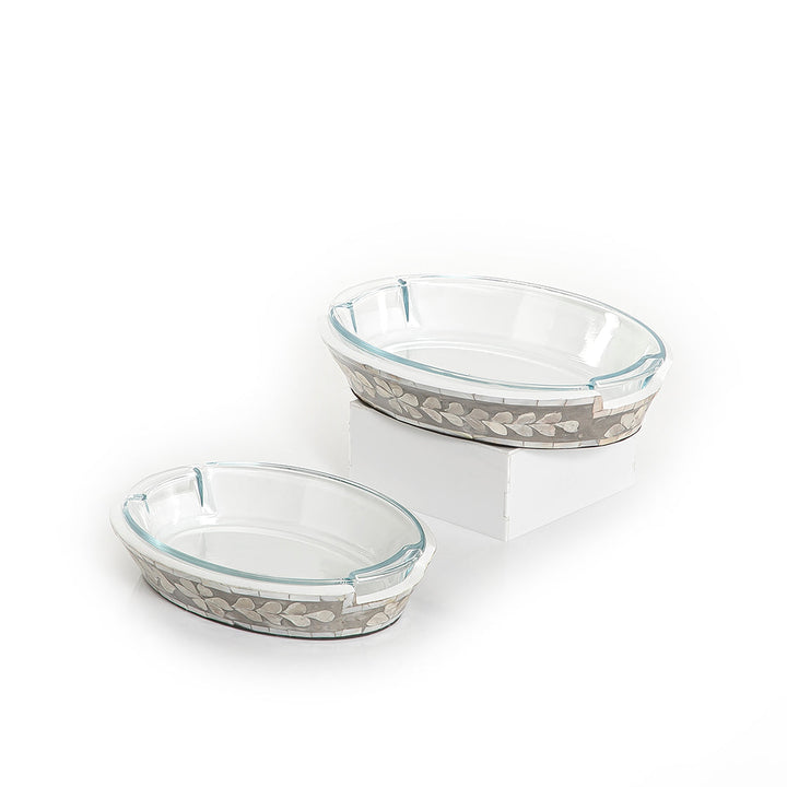 Set of 2 mother of pearl bowl with glass (7171131900099)