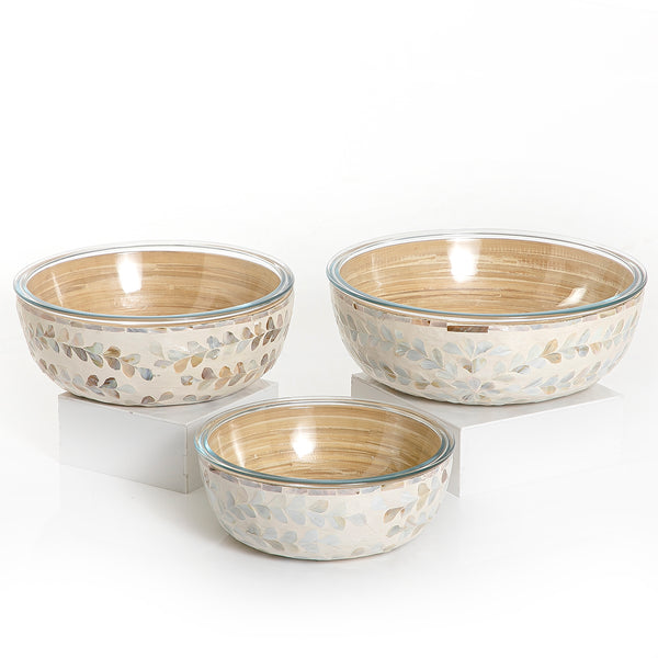 Set of 3 mother of pearl with glass (7165999644867)