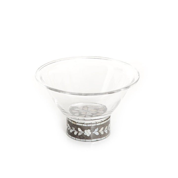 Glass bowl with mother of pearl base (7171094282435)