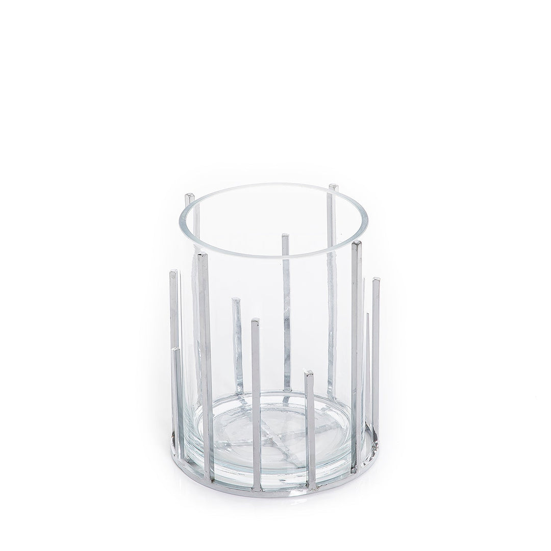 Metal and glass vase (7628755173571)