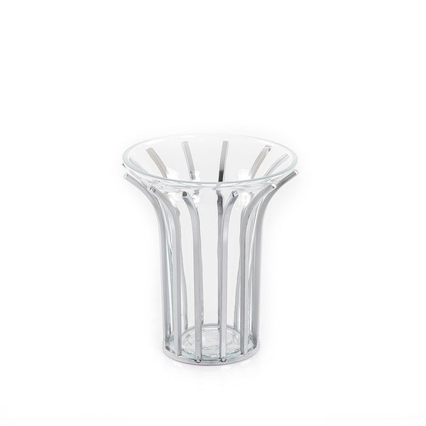 Glass and metal vase (7628754976963)