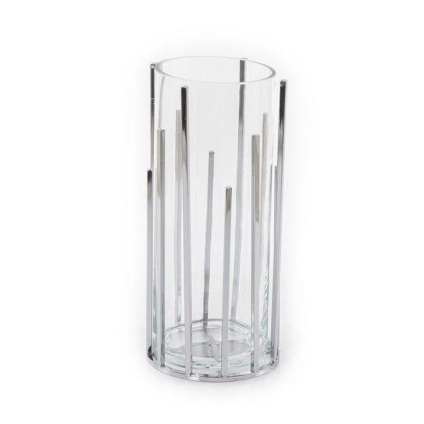 Glass and metal vase (7628754944195)