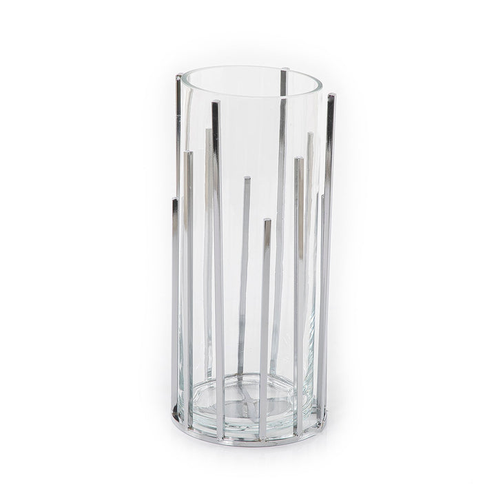 Glass and metal vase (7628754944195)