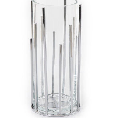 Glass and metal vase (7628754944195)