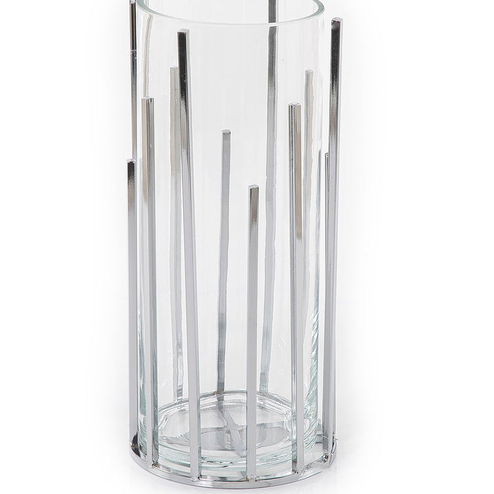 Glass and metal vase (7628754944195)