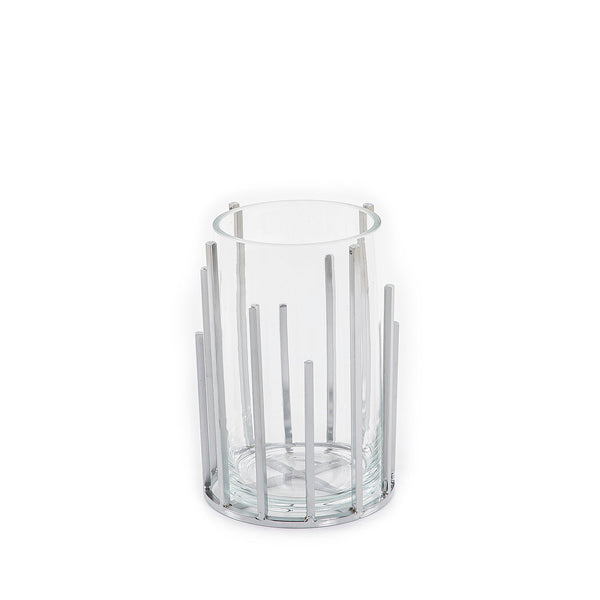 Glass and metal vase (7628754878659)