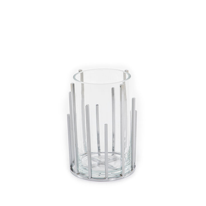 Glass and metal vase (7628754878659)