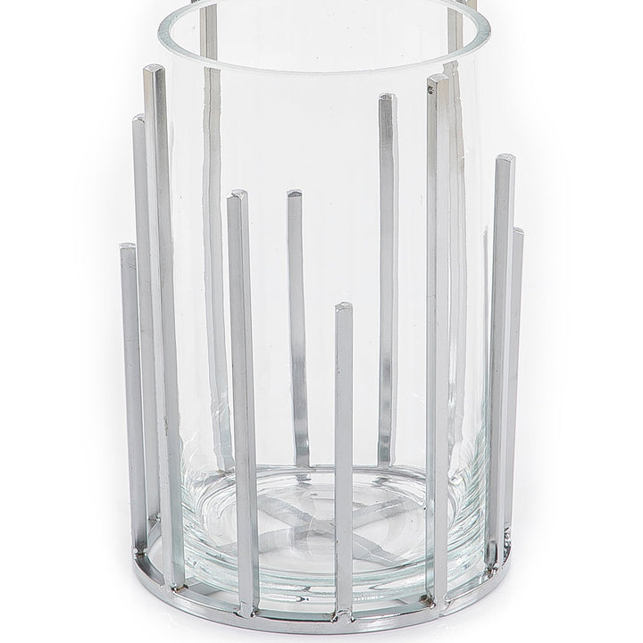 Glass and metal vase (7628754878659)