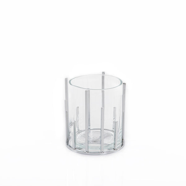 Glass and metal vase (7628754845891)