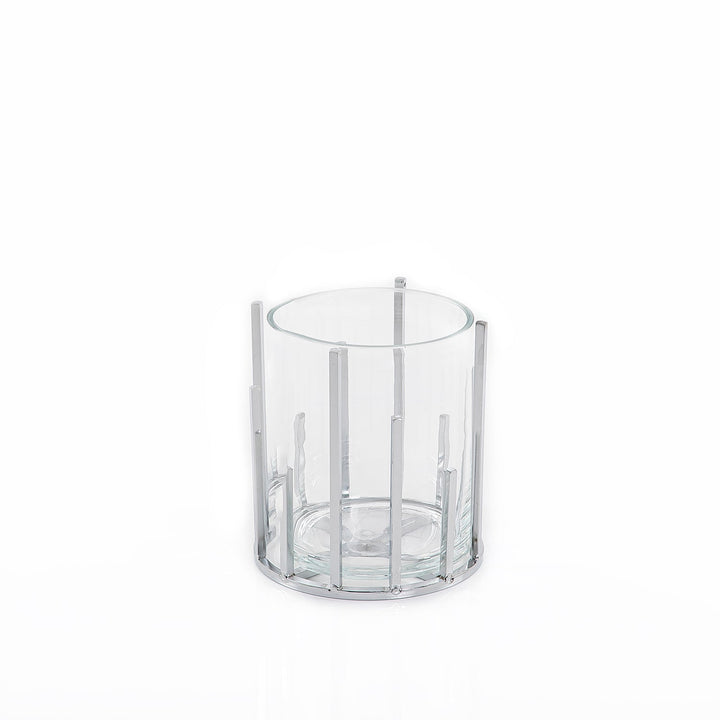 Glass and metal vase (7628754845891)