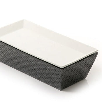 Ceramic plate with leather base (7391428378819)