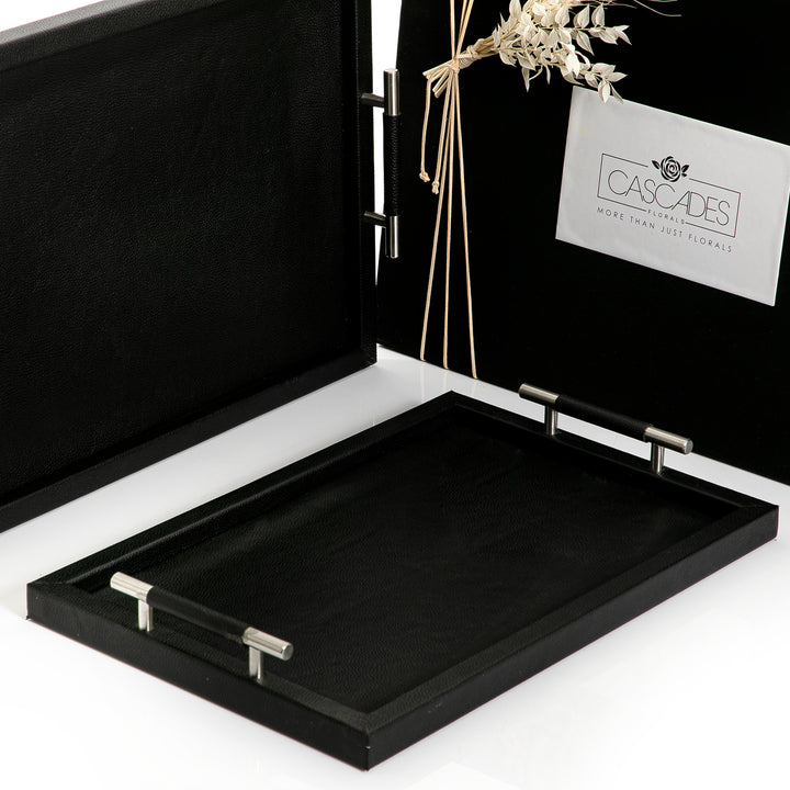 Set Of 2 Leather Trays With gift Box (7391623348419)