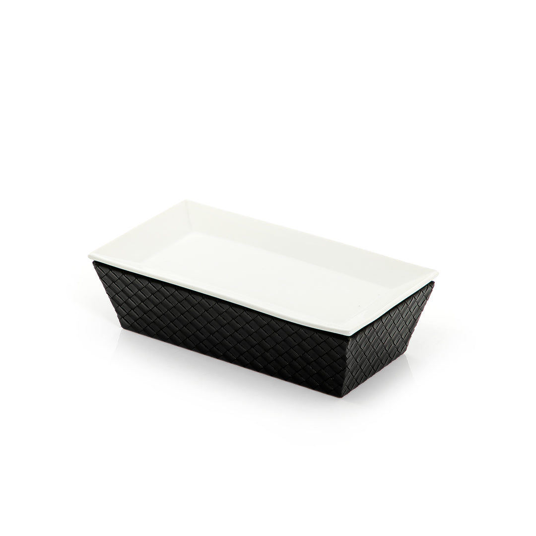 Ceramic plate with leather base (7391425888451)