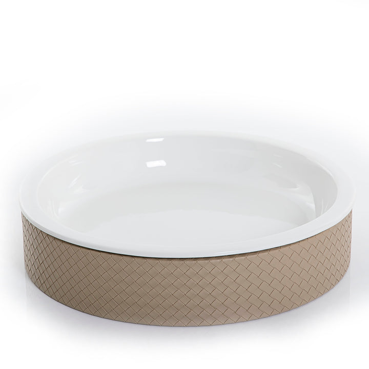 Ceramic plate with leather base (7517024026819)