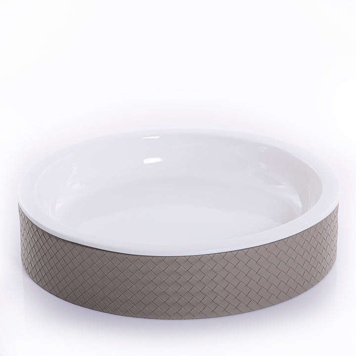 Ceramic plate with leather base (7517024026819)