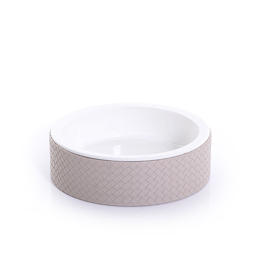 Ceramic plate with leather base (7517024092355)