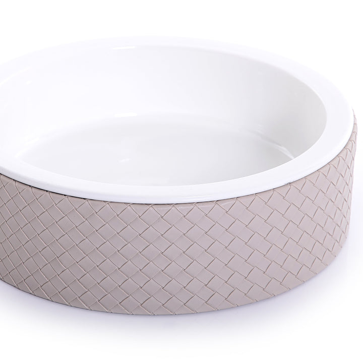 Ceramic plate with leather base (7517024092355)