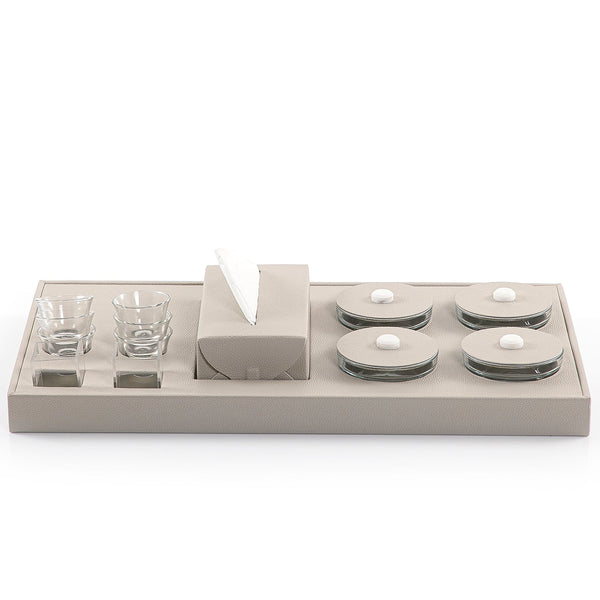 Set of tray with 4 bowls, tissue box, and 6 cups (7541487894723)