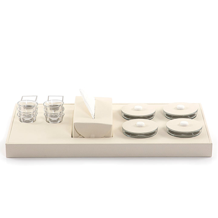 Set of tray with 4 bowls, tissue box, and 6 cups (7541487861955)