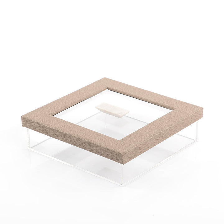 Acrylic box with leather cover (7541487173827)