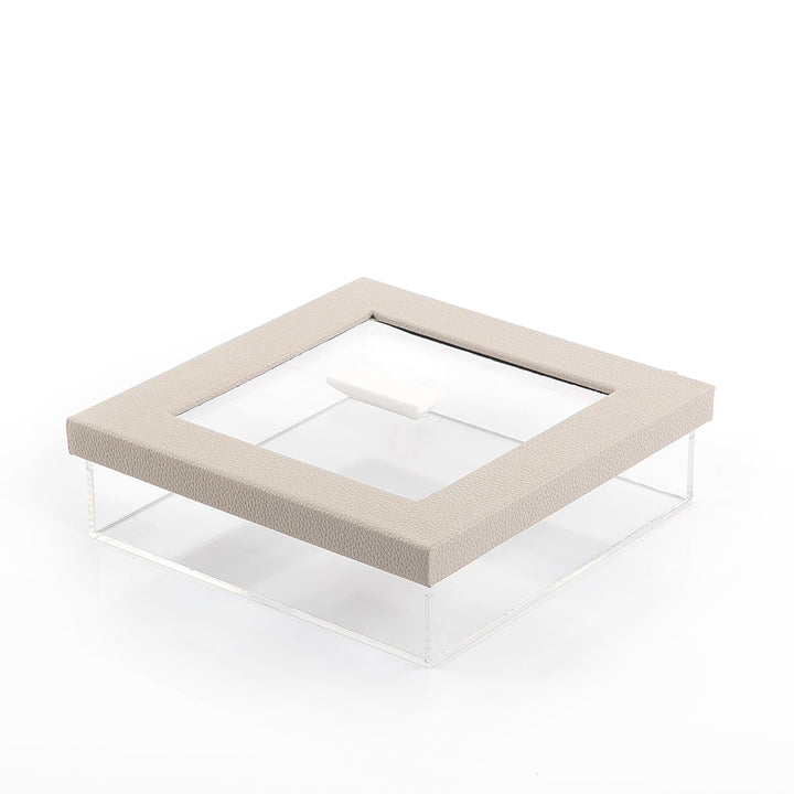 Acrylic box with leather cover (7541487141059)