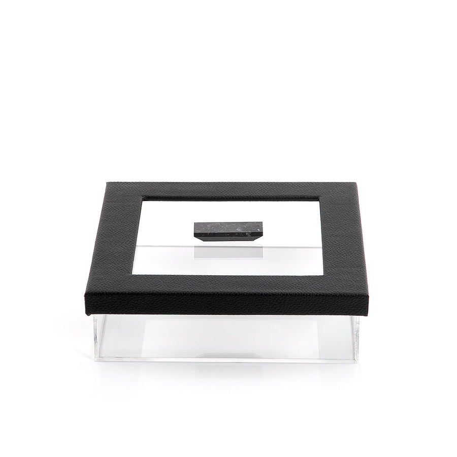 Acrylic box with leather cover (7541487108291)