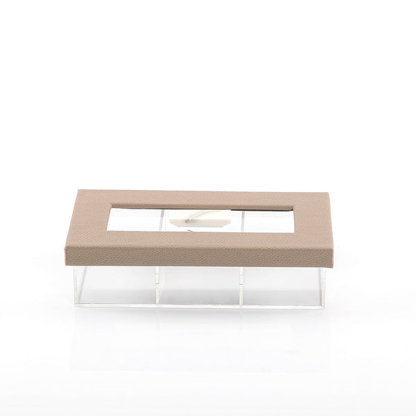 Acrylic box with leather cover (7541487042755)