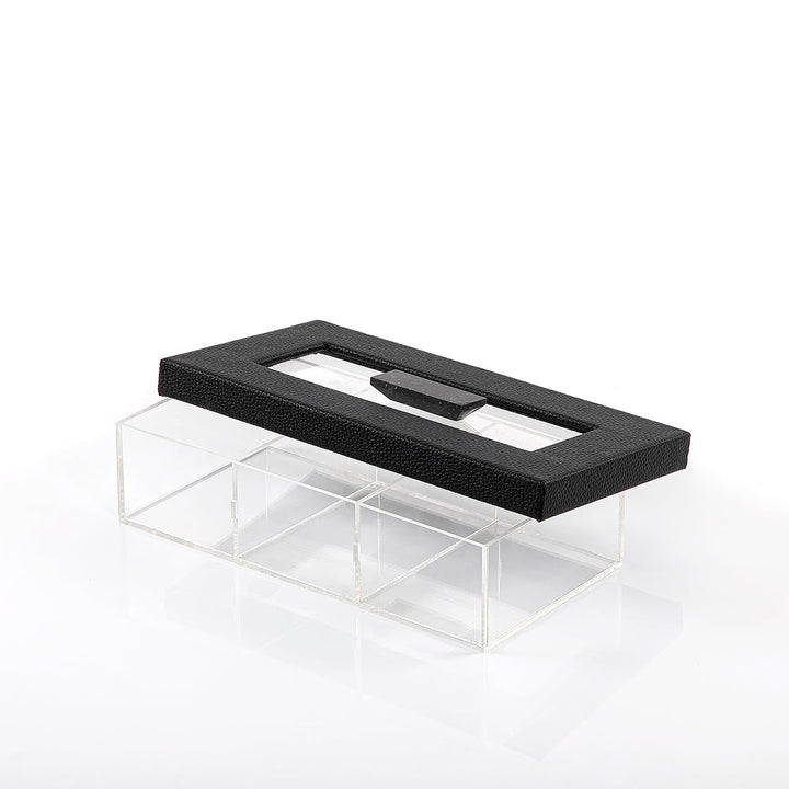 Acrylic box with leather cover (7541486977219)