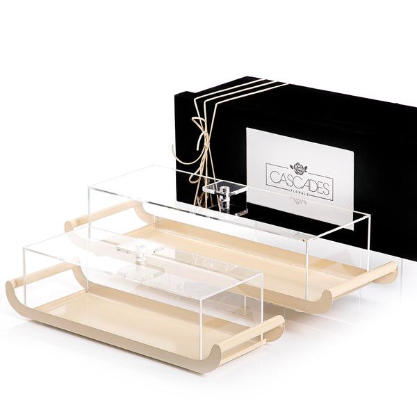 Set of 2 metal trays with acrylic covers and gift box (7517022716099)