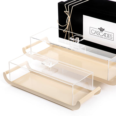 Set of 2 metal trays with acrylic covers and gift box (7517022716099)