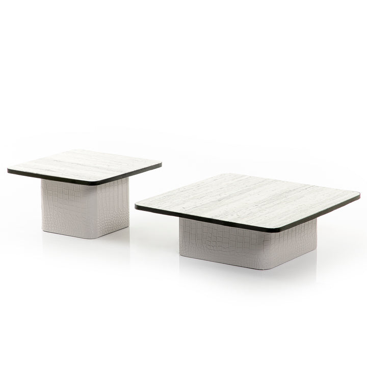 Set of 2 Leather With marble Stand (7391603851459)