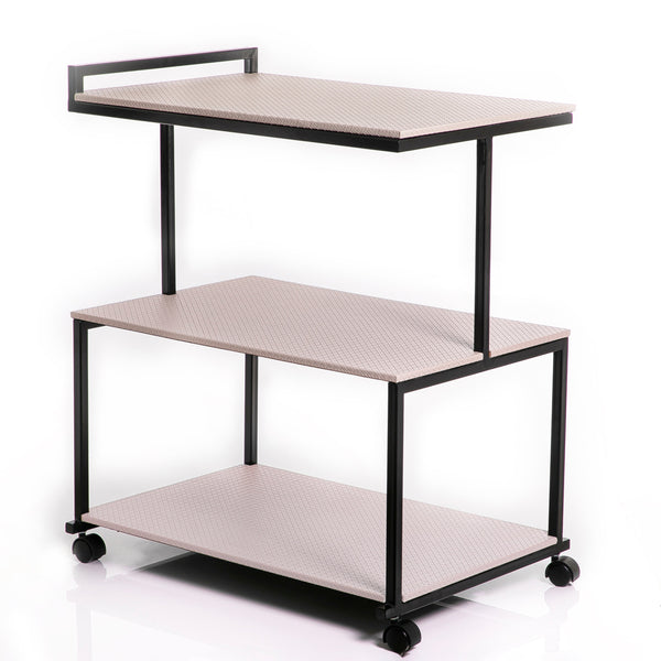 Metal trolly with leather trays (7517022814403)