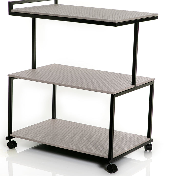 Metal trolly with leather trays (7517022814403)