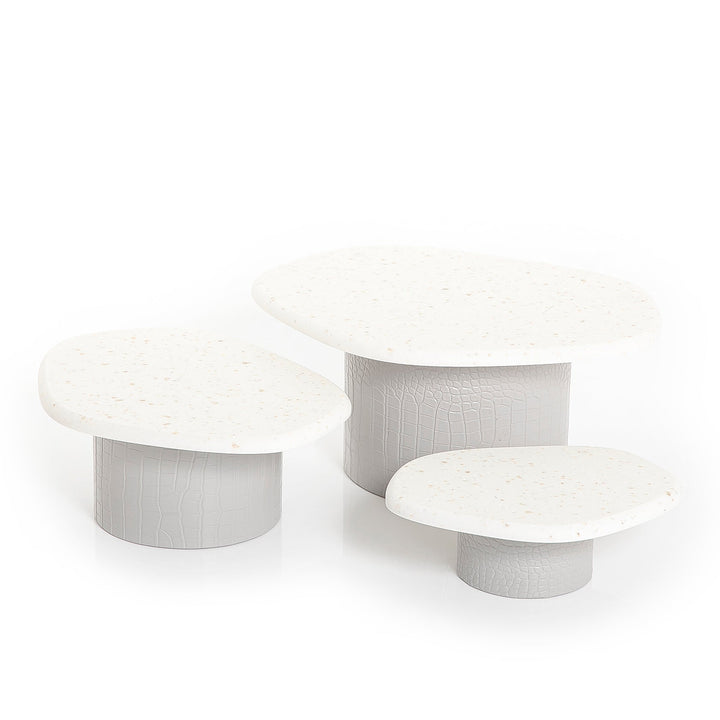 Set of 3 marble stand with leather (7232916979907)