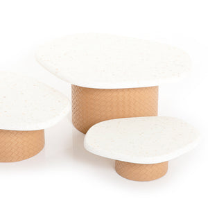 Set of 3 marble leather stands (7391699402947)